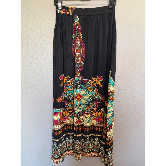 Earthbound Trading Maxi Skirt L Black Hippie Boho Free-Spirited Summer Festival - Picture 2 of 11